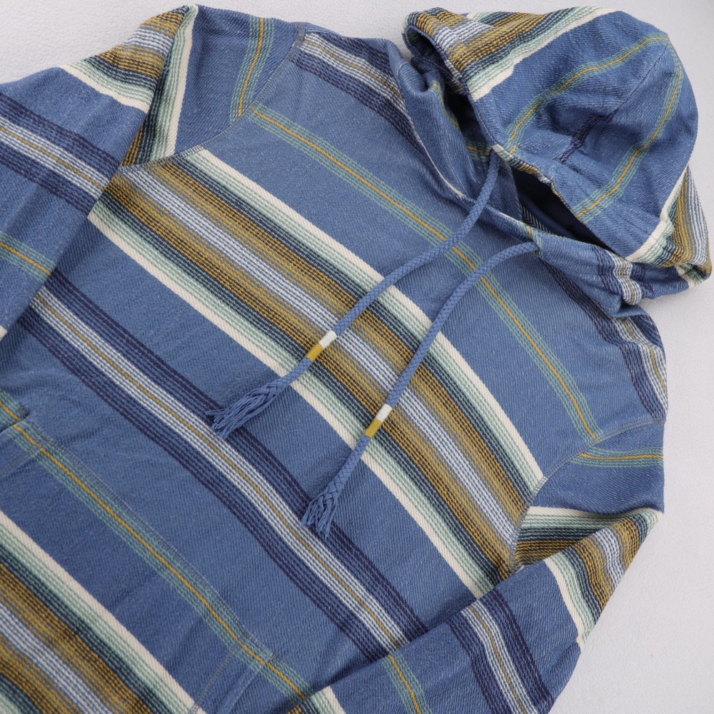 Fat Face Mens Blue Striped Cotton Pullover Hoodie Sweatshirt Large L Reg